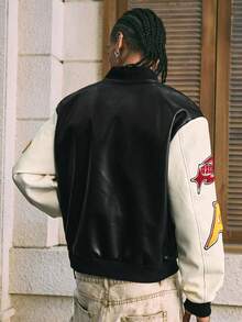 AXEPEAK Men's Woven Casual Loose Fit Long Sleeve Jacket, Fashionable Daily Wear, For Fall Winter - Multicolor - View 2