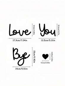 SHEIN 1件裝「Love You Bye」黑色橫幅，毛氈裝飾，牆面標誌裝飾，走廊入口、臥室，溫馨裝飾橫幅 - 黑色. - 查看 3