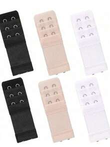 1/2/3/6/12件胸罩延长器2钩3排加长内衣配件弹性可调节内衣延长扣胸罩延长扣排扣胸罩后扣 - 彩色 - 查看 18