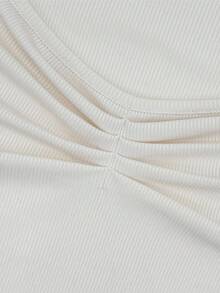 Chiquease Conjunto de 3 camisetas de manga larga de punto con cuello de pico, en color rosa, albaricoque y negro, de estilo elegante y casual para otoño/invierno. Camisetas de punto suaves y elásticas, de ajuste ceñido, ideales para uso diario y combinar con diferentes looks. Conjunto de 3 tops básicos para mujer, perfectos para el Día de San Valentín. - Verde militar - Ver 4