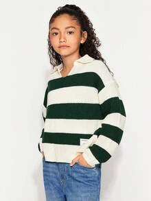 Radiana Jersey de cuello con costillas informal para niñas preadolescentes, otoño/invierno - Multicolor - Ver 7