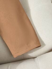 Franclia Women's Solid Color Faux Suede Double-Breasted Side Pocket Regular Jacket - Camel - View 4