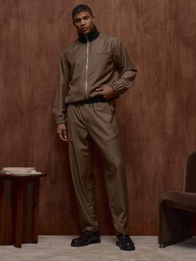 Musero Men Relaxed Fit Tapered Leg Premium Slip Hand Insert Side Pocket Trouser Elasticated Waistband Tracksuit Bottoms Only Sets Fall/SPRING SUMMER