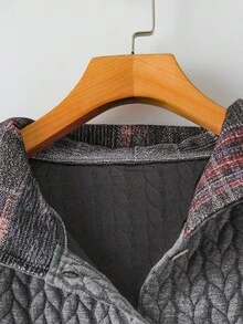 EMERY ROSE 大码女式休闲拼布连帽夹克 - 彩色 - 查看 3