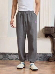 SWAVVY Lässige, locker sitzende Fleece-Jogginghose mit Kordelzug für Herren, Herbst Winter