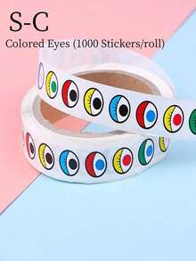 SHEIN 1 Bộ 3 Cuộn, Miếng Dán Hoạt Hình Sáng Tạo Tự Làm, 6 Kiểu Dáng, Mắt, Mũi, Miệng, Râu Nhiều Màu Sắc, Miếng Dán Keo Không Khô Cho Đồ Thủ Công Trang Trí, Đồ Lưu Trữ Trường Học - Nhiều màu - Xem 20