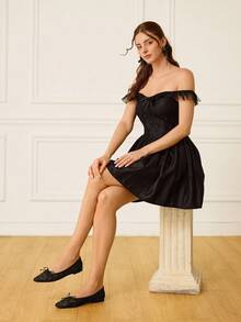 CUCCOO HITCHD Giày bệt thường ngày đa năng thoáng khí, thoải mái, thoải mái, thoáng khí, đế thấp, mũi vuông, họa tiết nơ trang trí mới mùa xuân/thu 2025 - màu đen - Xem 9