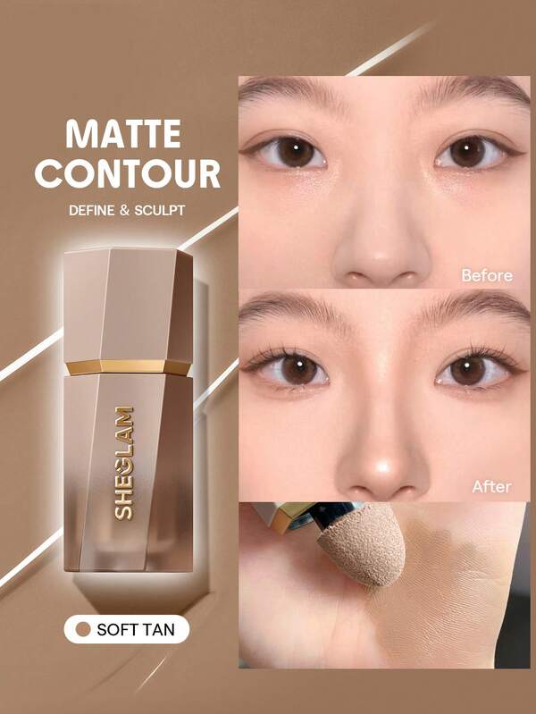 SHEGLAM Sun Sculpt Liquid Contour-Soft Tan Gel Cream Contour Non-Greasy Long Lasting Highly Pigmented Natural Contour Contouring Weightless Bronzer Brown Contour & Bronzer Brand Beauty Makeup Face Paint Cosmetic For Women Girls Perfect For Fall Winter Ideal For Y2K Fancy Fashion Suitable For Birthday Christmas Present Party Ready Best Color