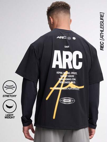 Camisetas informales de cuello redondo con estampado gráfico y corte holgado para hombres