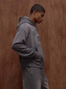 Musero Hoodie Tracksuit Premium Efek Washed Ukuran Besar dengan Cetakan Grafis, Hanya untuk Musim Gugur/Semi/Panas - Hitam - View 4