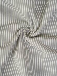 SHEIN LUNE 大码条纹印花口袋休闲连体裤 - 灰色 - 查看 11