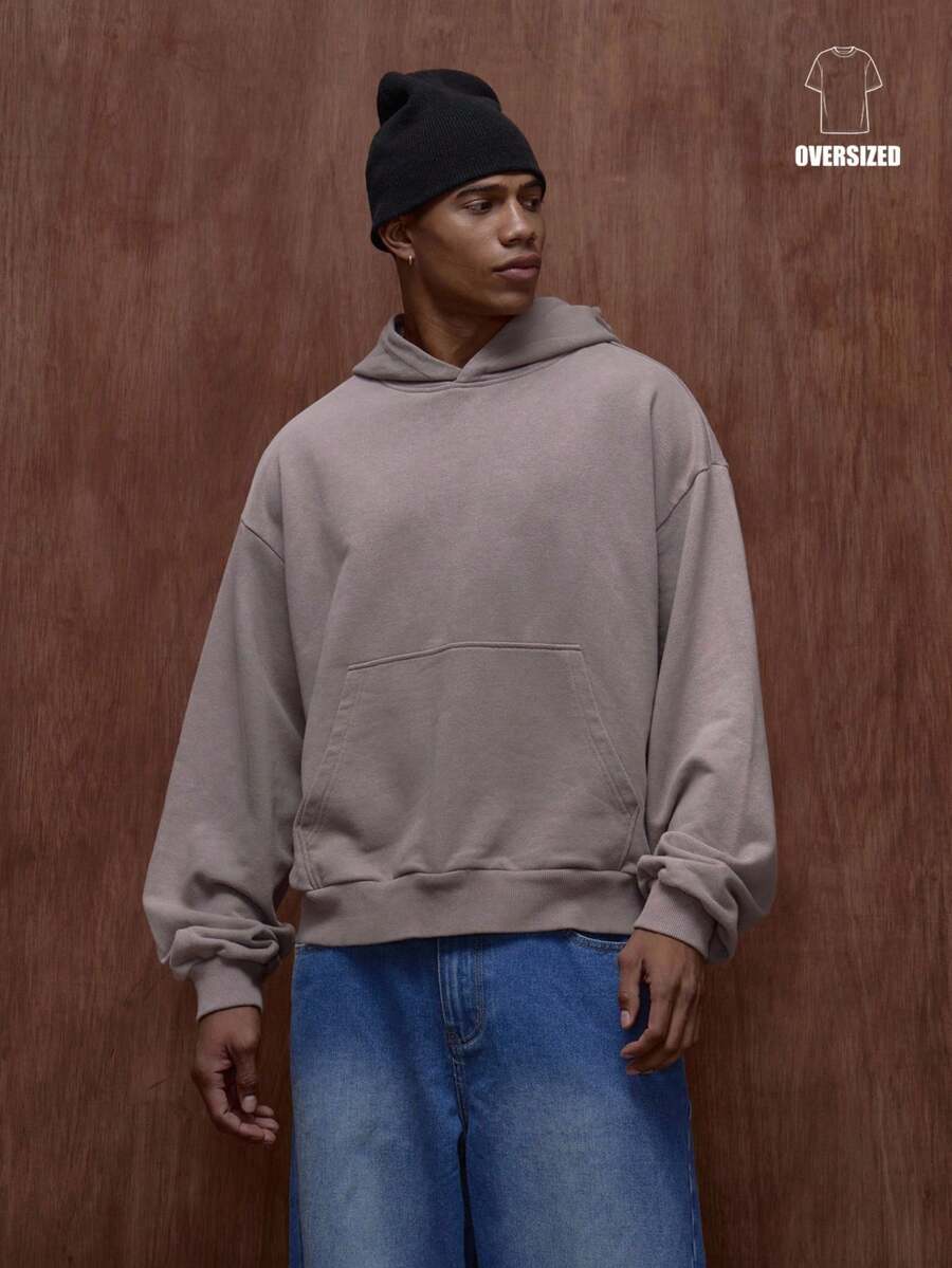 Musero Oversized Long Sleeve Hooded Pullover Washed Hoodie Fall/SPRING SUMMER - Camel - View 1