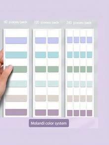 SHEIN 60/120/240 Pieces Of Adhesive Index Tags, Writable And Reusable File Labels, Colorful Page Marker Tags, Suitable For Reading Notes, Books, And Organizing Files,Low Viscosity, Does Not Damage Paper - Multicolor - View 6