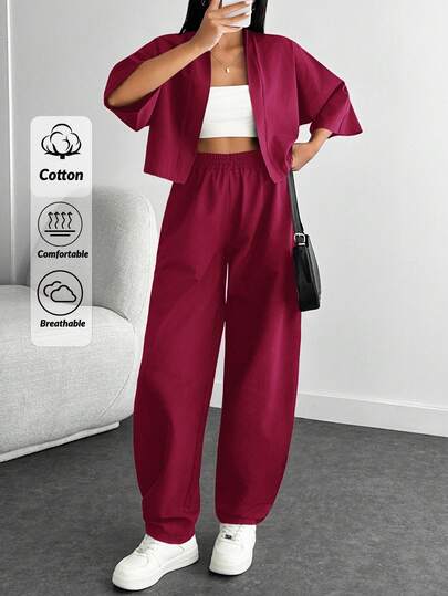 EURMUSE Damen Gemütliches Zweiteiler Set, Sommer, Lässig