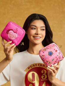 HARRY POTTER X SHEIN 1pc/Set Cartoon Pattern Printed Polyester Storage Bag, Can Be Used As Feminine Hygiene, Digital Accessories, Small Items Storage Bag, Love Potion, Chocolate Frog Candy BoxChristmas