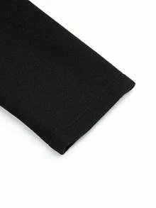 Sweetra 大码束腰金属纽扣大衣 - 黑色 - 查看 4