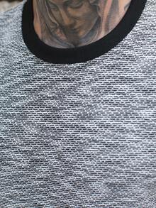 Manfinity Homme Men's Casual Contrast Color Round Neck Short Sleeve T-Shirt, Summer