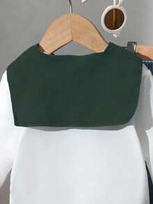 3pcs Baby/Toddler Cute Smiling Face Print Top, White Top, And Elastic Waist Pants Tracksuit Set, Suitable For Birthday Party, Evening Event, Performance, Wedding, Back To School - Dark Green - View 4