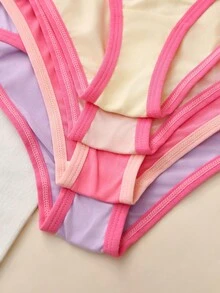 Tween Girl Comfortable Cute Soft Unicorn Print Trim Panties - Multicolor - View 5