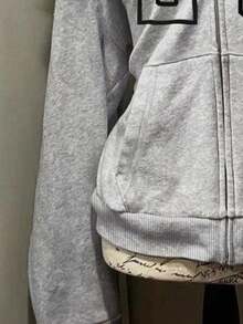 Noixe Women's Slim Fit Hooded Sweatshirt Jacket With Faux Fur Collar