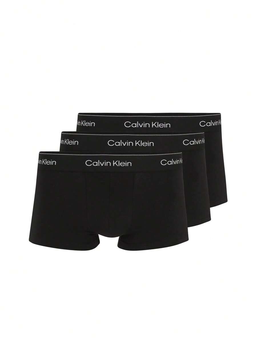 Calvin Klein سراويل داخلية رجالية بطبعات حرفية كاجوال للارتداء اليومي - الأسود - مشاهدة 1