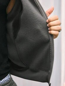 AXEPEAK Sudadera con capucha casual y versátil para hombres con parches de color contrastante, de felpa, para otoño e invierno