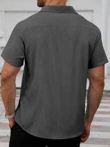 Manfinity CasualCool Plus Size Men's Single Breasted Short Sleeve Shirt