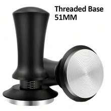 可调式恒力粉末压粉器 | 304不锈钢平底防偏转设计自动回弹弹簧意式咖啡萃取工具 51/53/58mm 多规格 - 黑色 - 查看 9