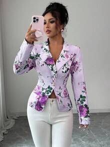 Elenzga Women's Printed Minimalist & Elegant Blazer Fall Cloth For Women