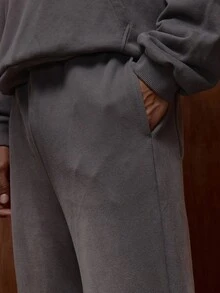 Musero Quần jogger dáng rộng, chất liệu cao cấp, chất liệu đã qua xử lý giặt, có đường may xếp ly, chỉ bao gồm phần thân dưới, thích hợp cho mùa Thu/Xuân/Hè. - màu đen - Xem 6