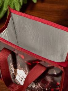 HARRY POTTER X SHEIN 1个印有活点地图图案的保温午餐包，可保温或保冷，大容量野餐包，可装午餐盒和饮料，适合野餐、露营、旅行、居家使用、家庭、学生、魔术表演、圣诞节、送礼等场合。 - 棕色 - 查看 5