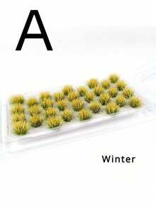 SHEIN 32 Clumps/Pack Static Grass Tuft Model Grass Tufts Terrain Model Kit Resin Static Scenery Model, Fake Moss Grass For Train Landscape Railway Artificial Grass Modeling Best Gifts Birthday