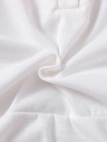 SHEIN 女婴休闲蝴蝶结刺绣马球领连衣裙，夏季 - 白色 - 查看 6