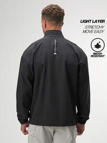 ARC Men's Casual Versatile Simple Black Long Sleeve Jacket - Black - View 2