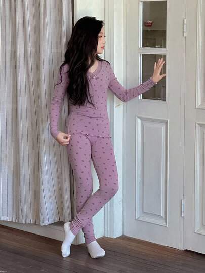 Dazy Kids 青少年女孩休闲家居服睡衣，秋季