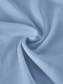 SHEIN EZwear Casual Minimalist Pattern Crew Neck Cap Sleeve Light Blue Fitted Women T-Shirt, Suitable For Summer Suitable For Going Out - Baby Blue - View 3