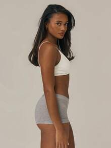 MUSERA ESSENTIALS Buttery Soft Strappy Sports Bralet Basic Casual Airport Holiday Sexy Fall Winter  ,Elegant Spring Summer - White - View 2