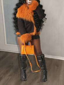 Slaydiva Áo khoác dài tay thường ngày cho nữ, ấm áp để mặc hàng ngày, mùa thu/đông - màu nâu - Xem 7