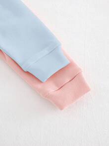 Cozy Pixies 2 pezzi Set pigiama aderente per bambina, top a girocollo a maniche lunghe e pantaloni in maglia morbida tinta unita