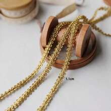 5 Yards Gold Thread Wavy Lace Trim, 1.1cm Wide, Clothing Decoration Accessory