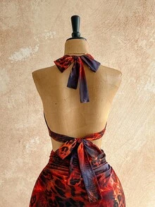 Soleia Váy maxi xẻ tà cao họa tiết hoa khoét sâu gợi cảm dành cho nữ, thích hợp cho tiệc tùng, giáng sinh, hẹn hò, hộp đêm, bãi biển, du ngoạn, trà chiều, phong cách boho, kỳ nghỉ, mùa thu - Nhiều màu - Xem 6