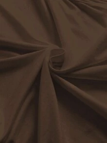 SHEIN EZwear Màu thuần Đứng cổ áo - màu nâu - Xem 4