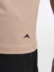 Men's Solid Color Versatile Crew Neck Casual Tank Top - Khaki - View 5
