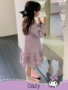 DAZY HELLO KITTY AND FRIENDS | SHEIN 小女孩连衣裙 - 紫色 - 查看 2