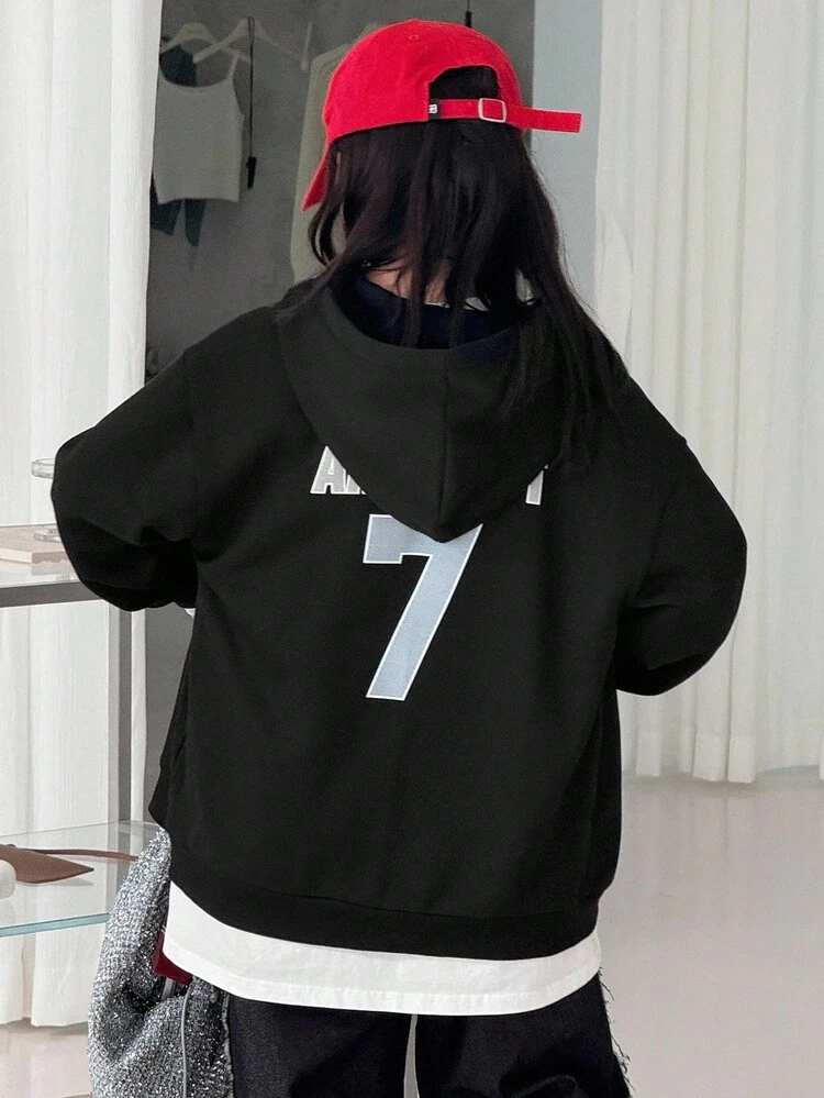 Tween Girls Printed Thermal Lined Sweatshirt, Fall