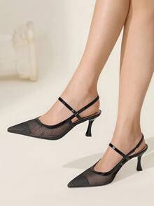 CUCCOO CHICEST Damen Spitze Stiletto Absätze mit Schmetterling Metall Anhänger, elegante glamouröse romantische sexy Mode Schwarze Abendschuhe für formelle Anlässe, Partys, Dates, Feiertage, Cocktailabende - Schwarz - Übersicht 5