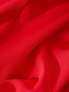 CLARA VERO Women's Red Gold Button Front Seam Detailed Wide Leg Good Quality Elegant Three Pieces Suit Set - Red - View 8