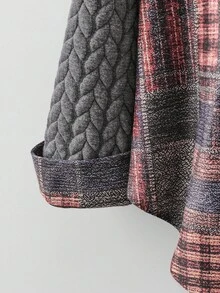 EMERY ROSE 大码女式休闲拼布连帽夹克 - 彩色 - 查看 5