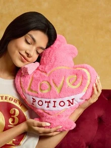 HARRY POTTER X SHEIN 1 件爱情药水装饰抱枕，柔软毛绒面料，刺绣设计，适用于家居装饰、沙发垫、汽车枕等。 - 粉色 - 查看 4