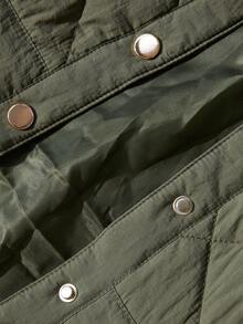 Aveloria Modichic Rhombus Pattern Padded Coat, Fashionable High-End Thick Padded Coat - Green - View 7